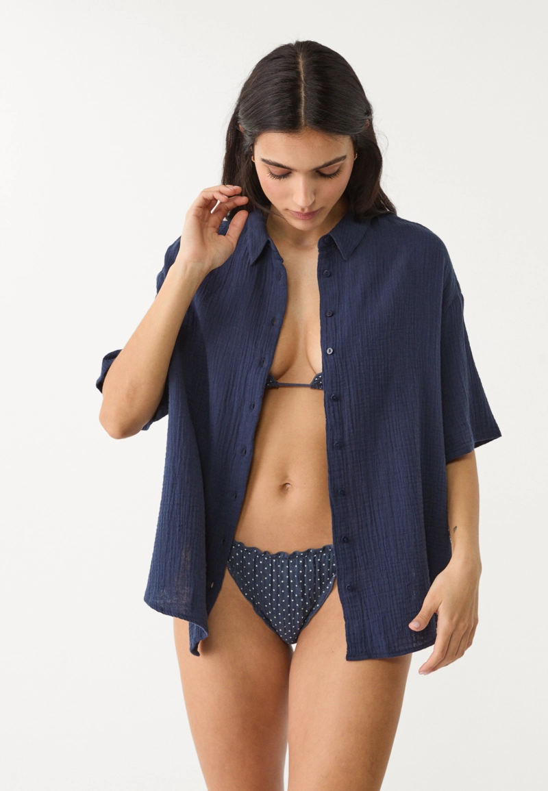 Рубашка из струящегося хлопка