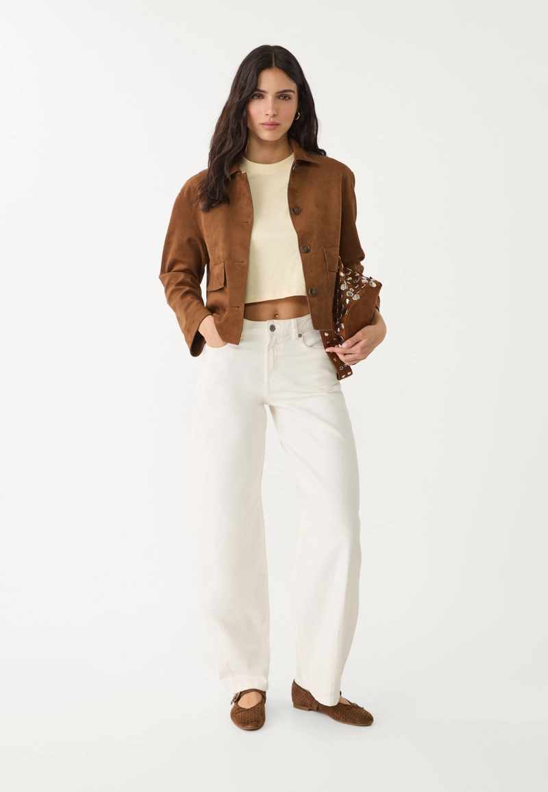 Куртка из искусственной овчины с карманами