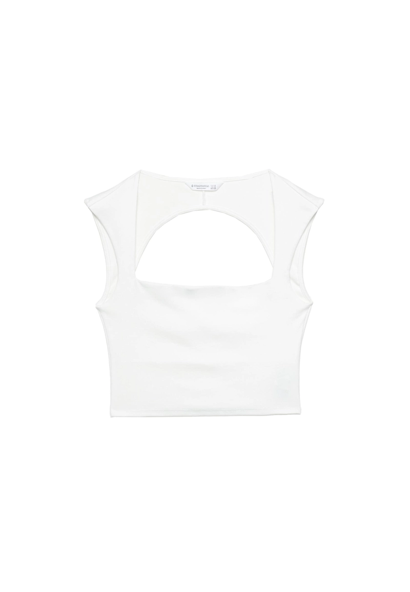 Укороченная футболка с вырезом сзади