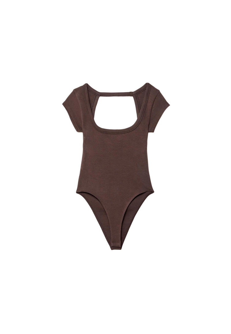 Базовое боди в рубчик с открытой спиной