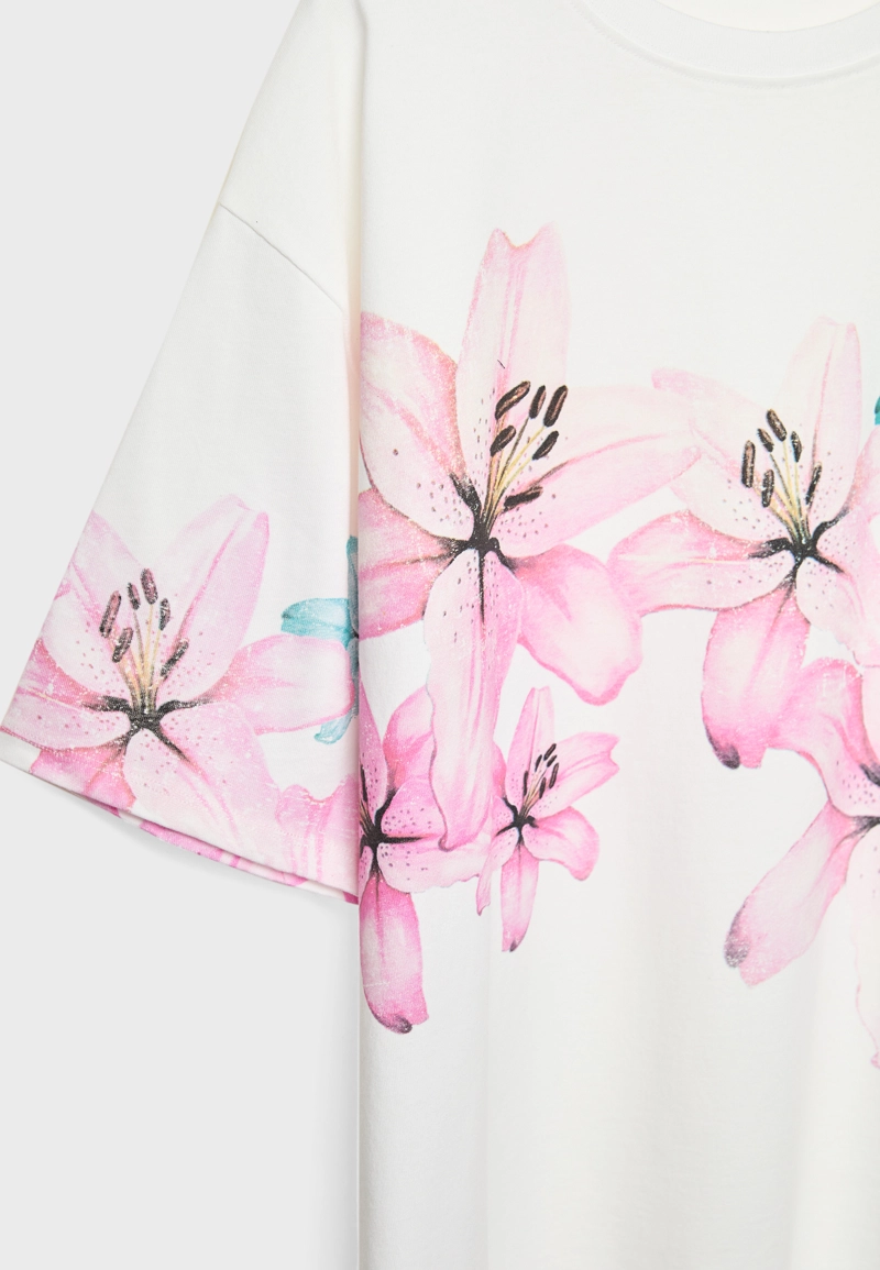 Футболка оверсайз из плотного хлопка с принтом