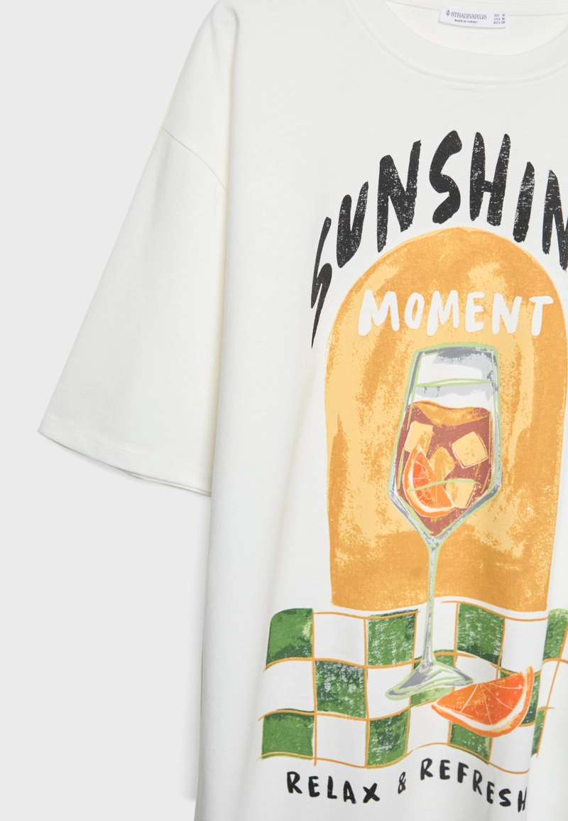 Футболка оверсайз из плотного хлопка с принтом