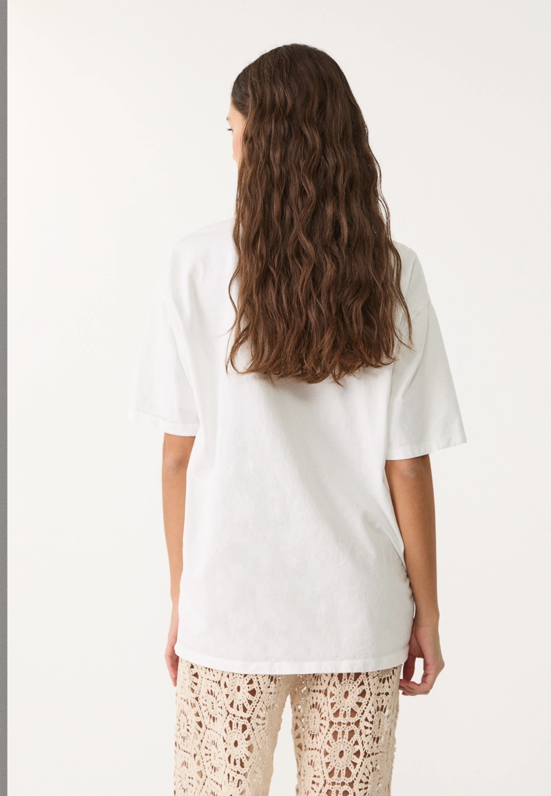 Футболка оверсайз из плотного хлопка с принтом