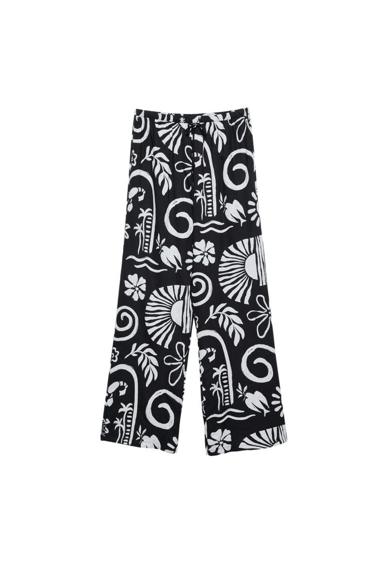 Струящиеся брюки из ткани с принтом