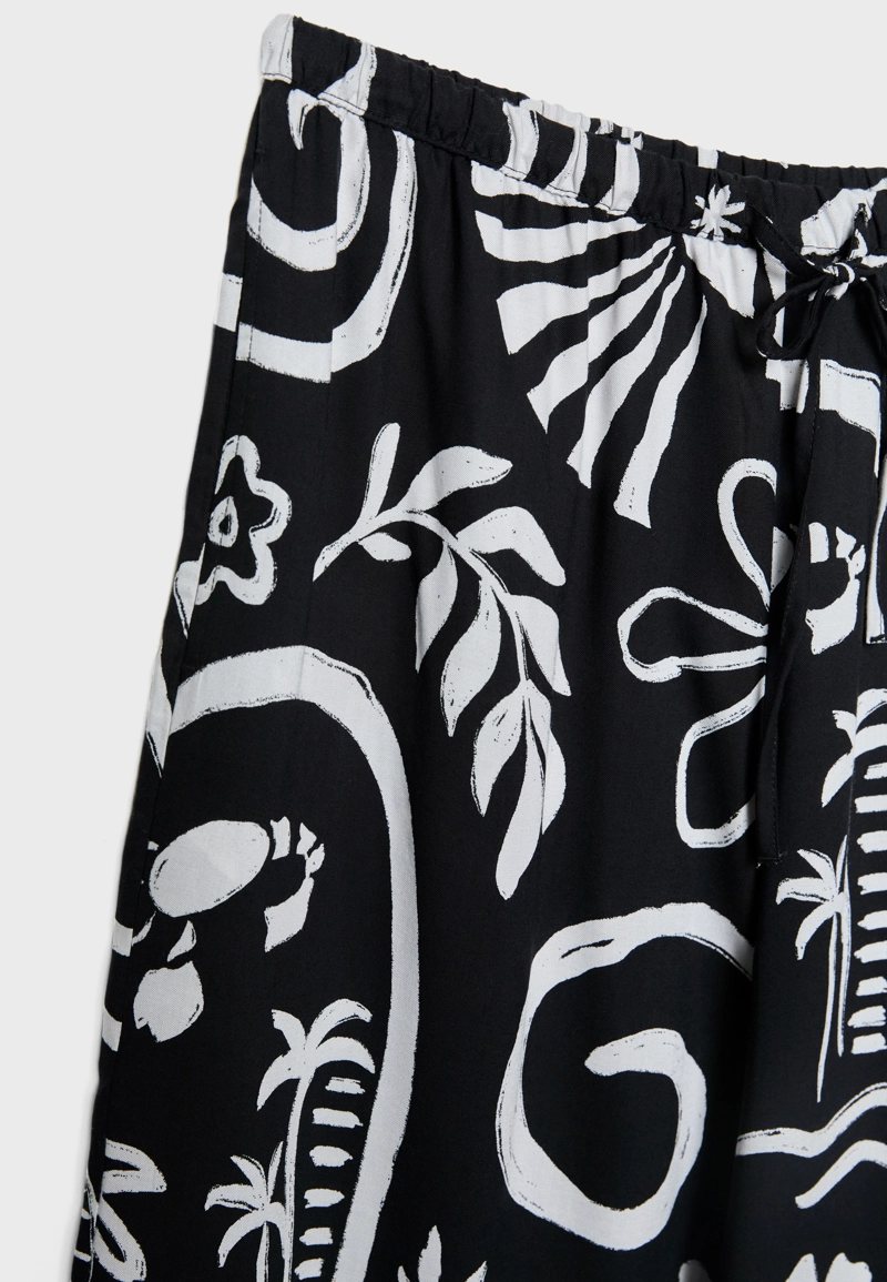 Струящиеся брюки из ткани с принтом