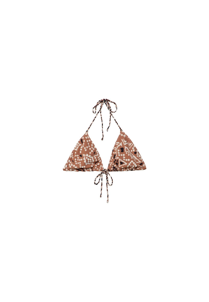 Двусторонний топ бикини с треугольными чашками и принтом