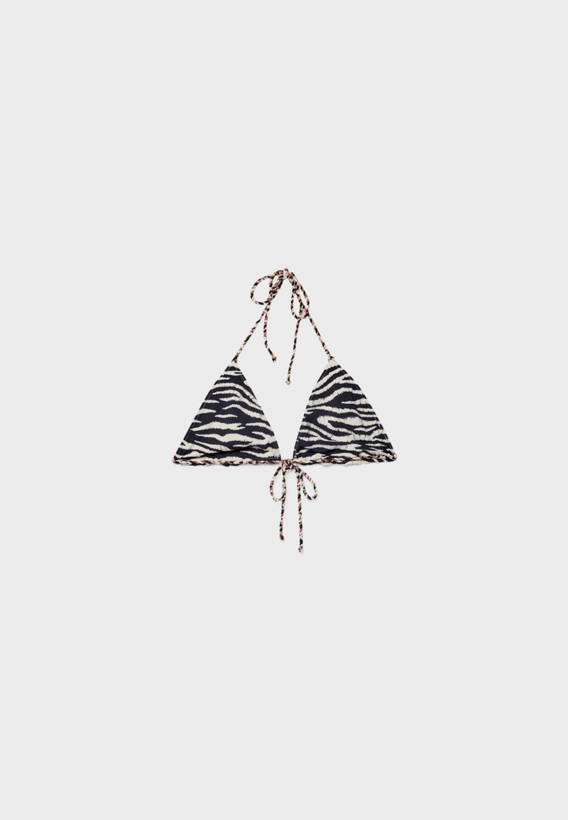 Двусторонний топ бикини с треугольными чашками и принтом