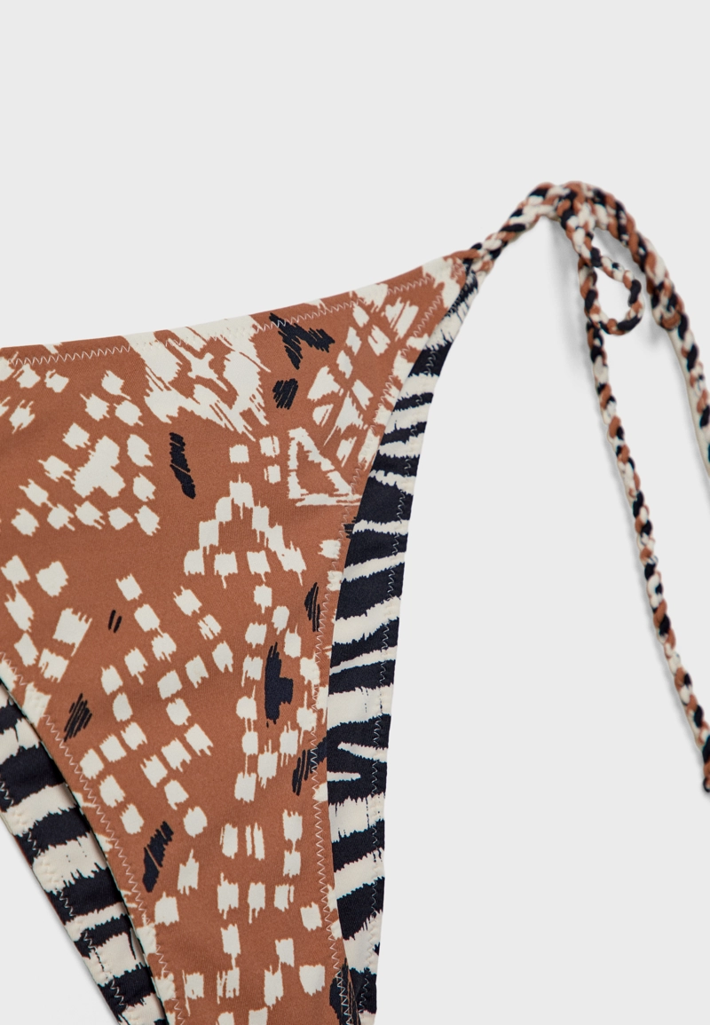 Двусторонние плавки бикини бразильяно с принтом