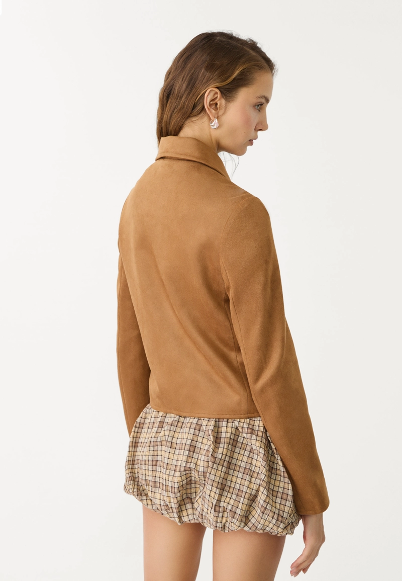 Куртка из искусственной замши на молнии