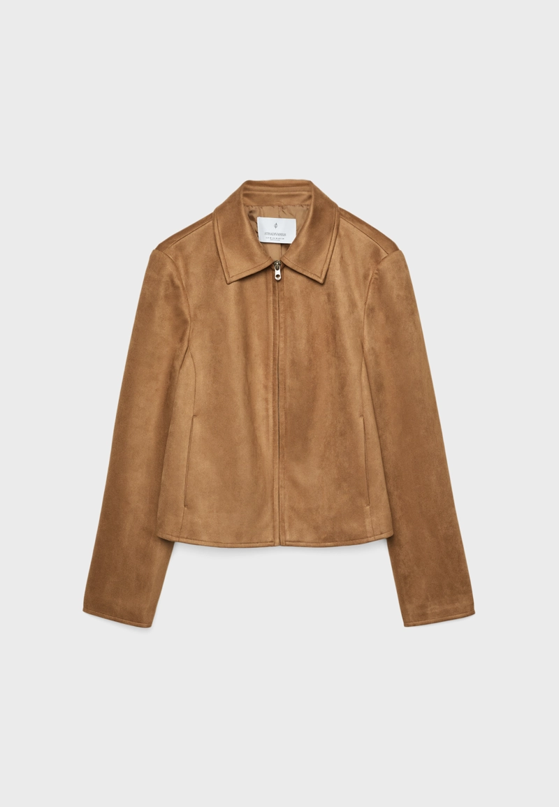 Куртка из искусственной замши на молнии