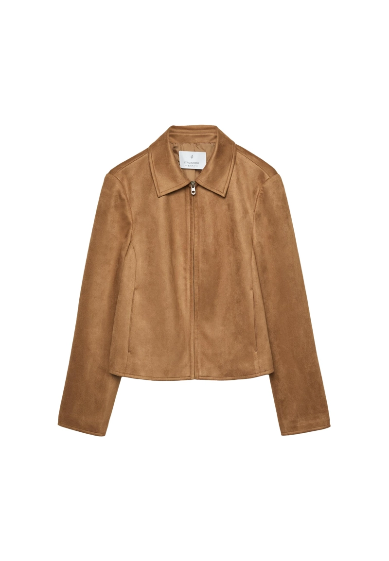 Куртка из искусственной замши на молнии