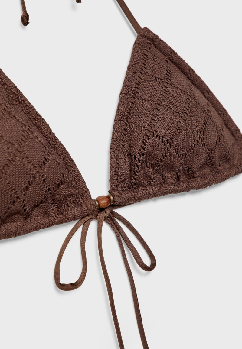 Бюстгальтер бикини из кружева кроше с треугольными чашками