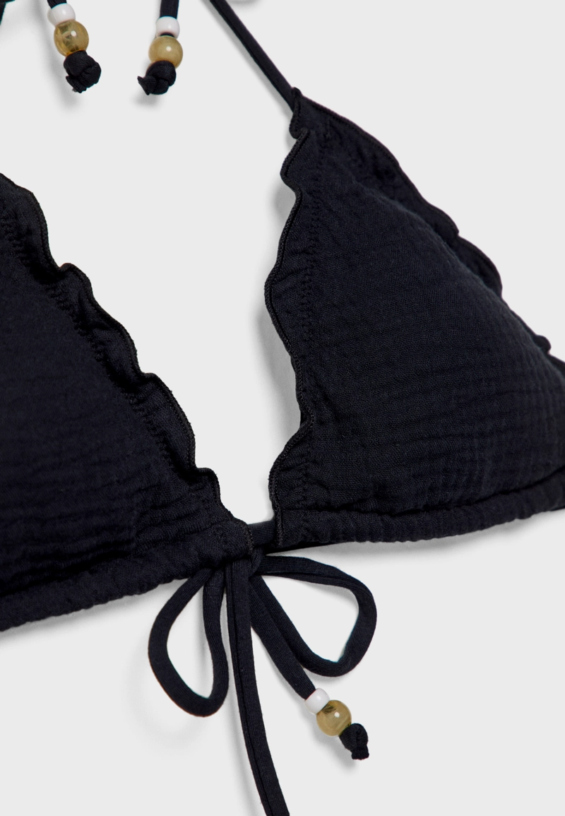 Бюстгальтер бикини из рельефной ткани с треугольными чашками