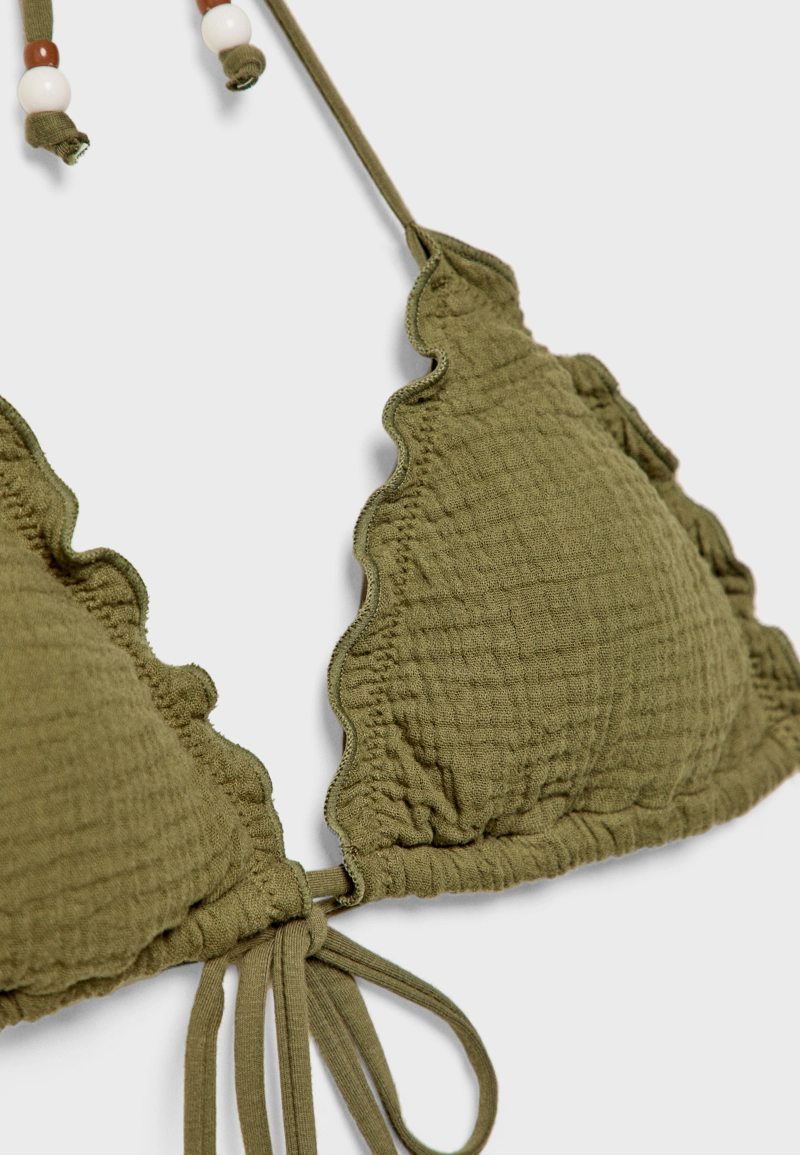 Бюстгальтер бикини из рельефной ткани с треугольными чашками