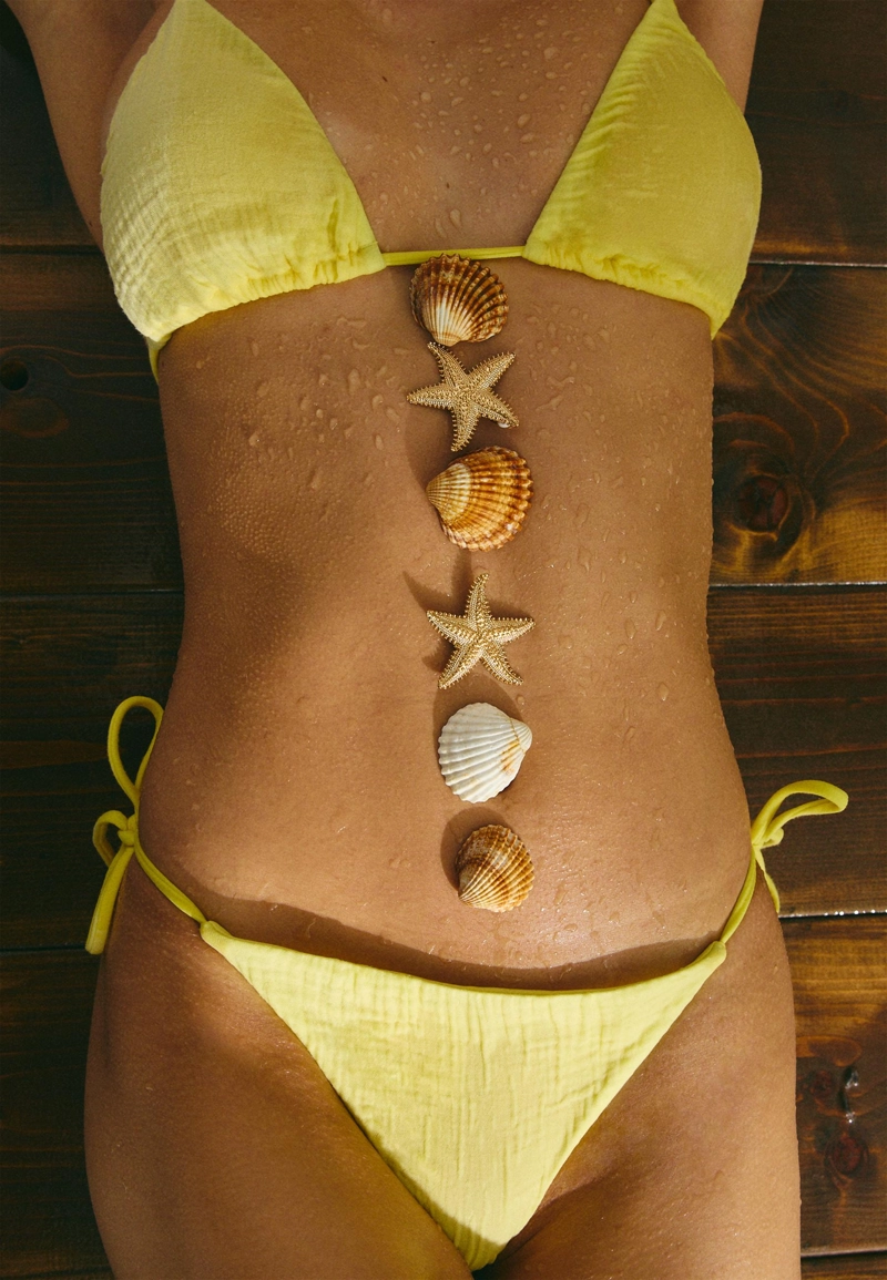 Бюстгальтер бикини из рельефной ткани с треугольными чашками