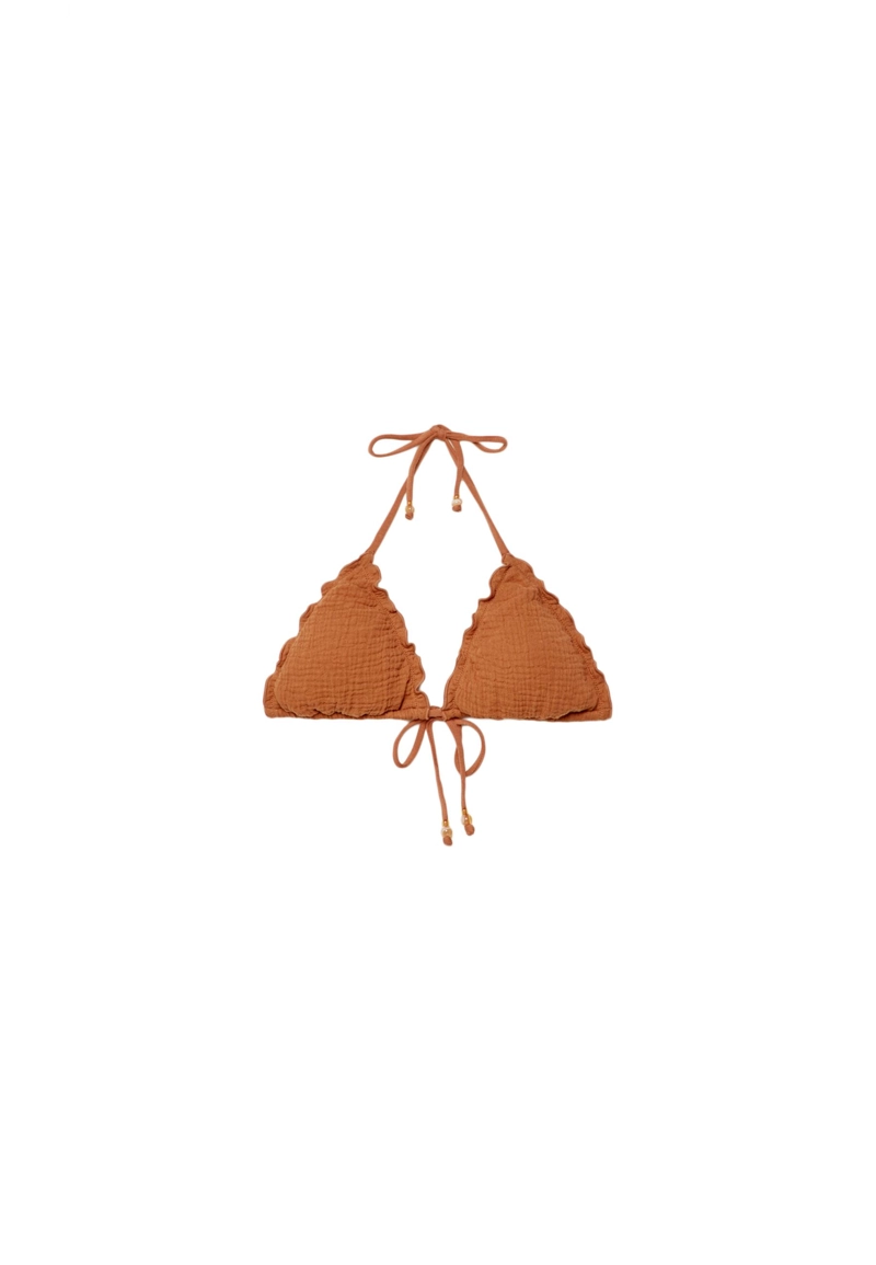 Бюстгальтер бикини из рельефной ткани с треугольными чашками