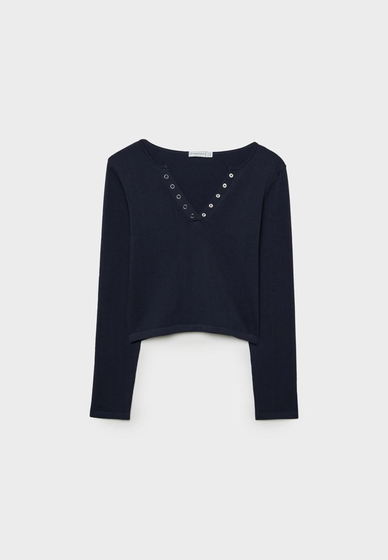 Бесшовная футболка с кнопками