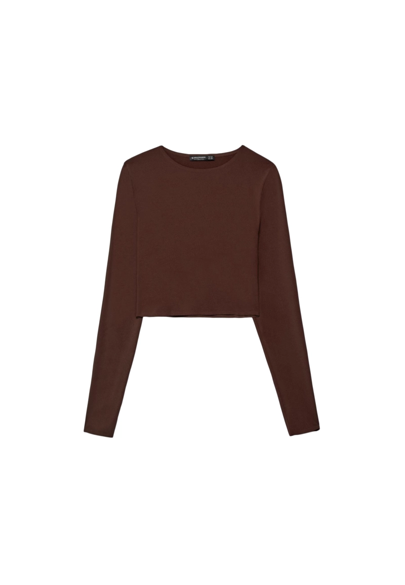 Укороченный топ с длинными рукавами