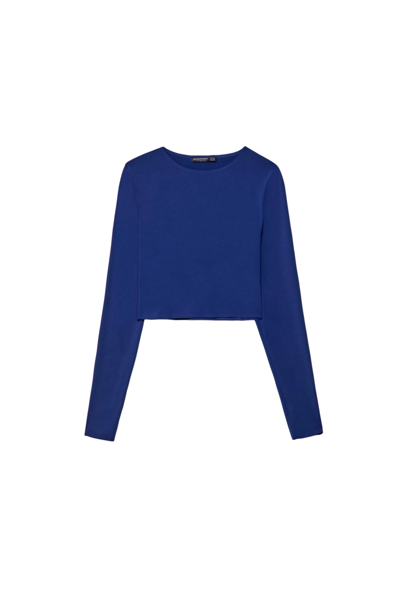 Укороченный топ с длинными рукавами