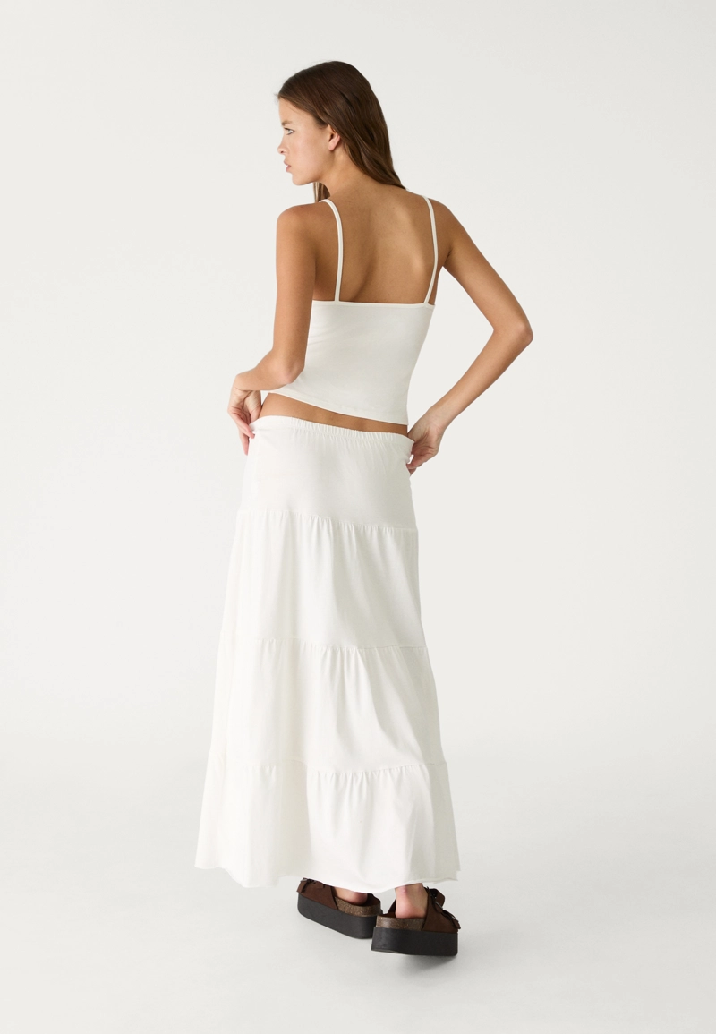 Длинная трикотажная юбка свободного кроя