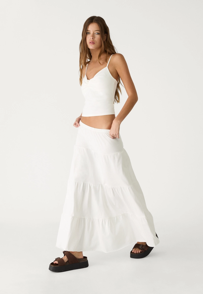 Длинная трикотажная юбка свободного кроя