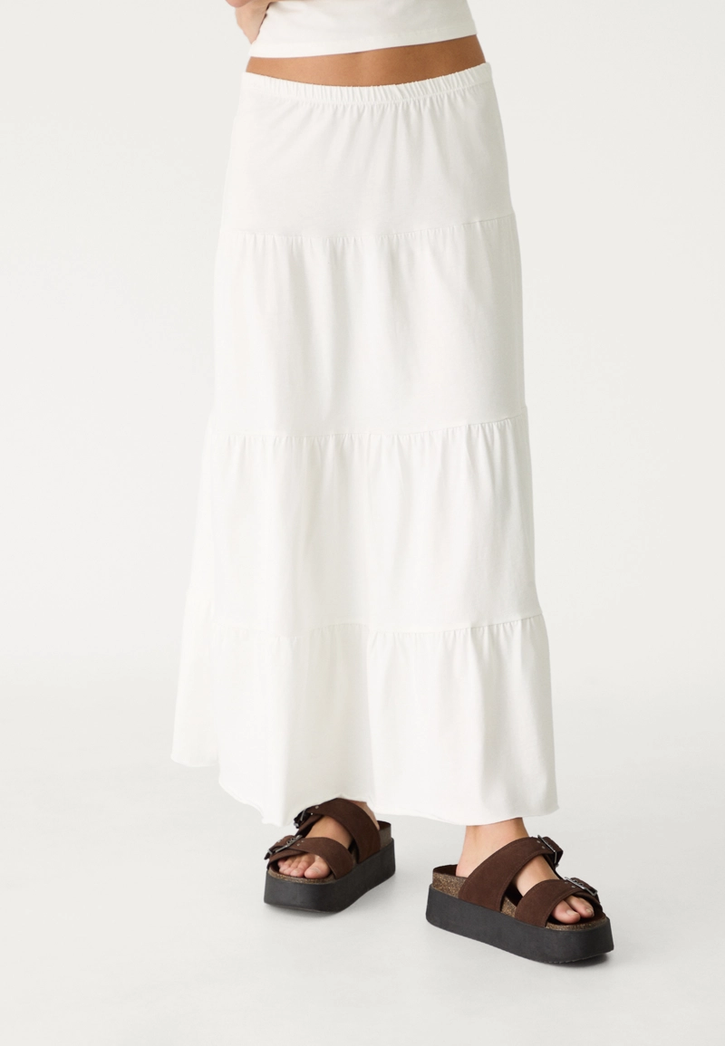 Длинная трикотажная юбка свободного кроя