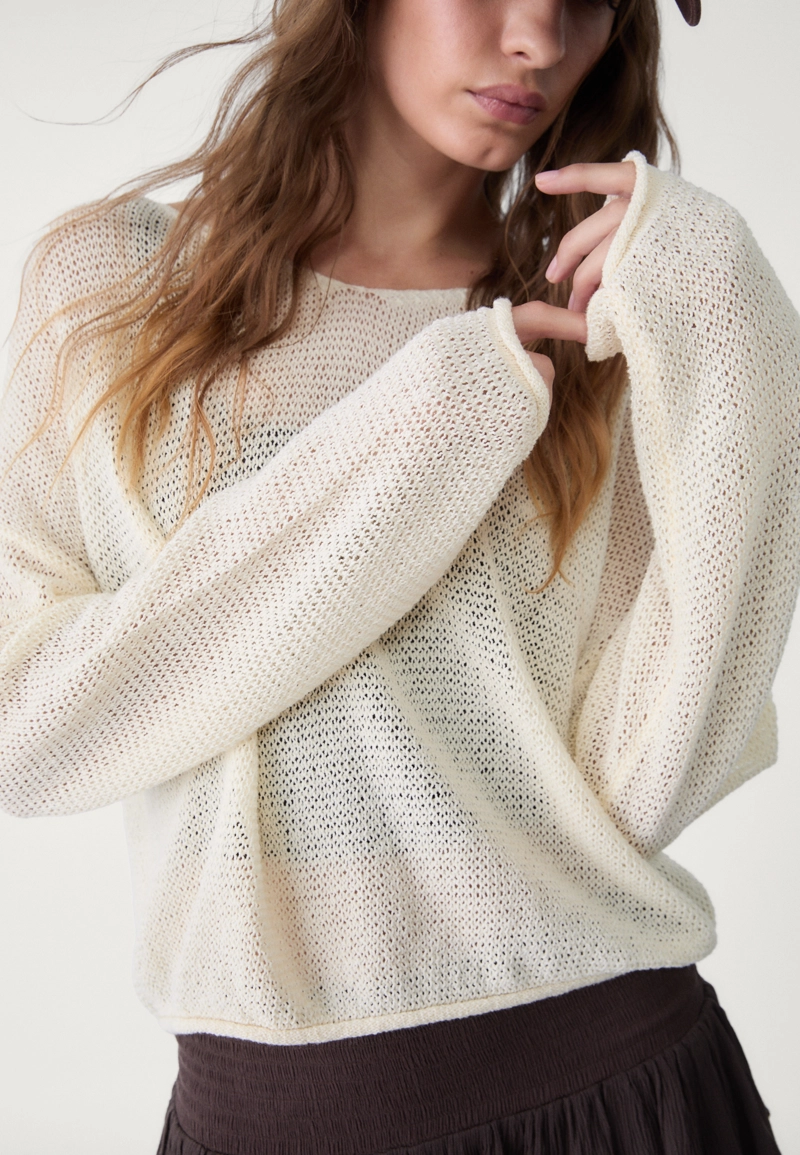 Свитер из трикотажа с длинными рукавами