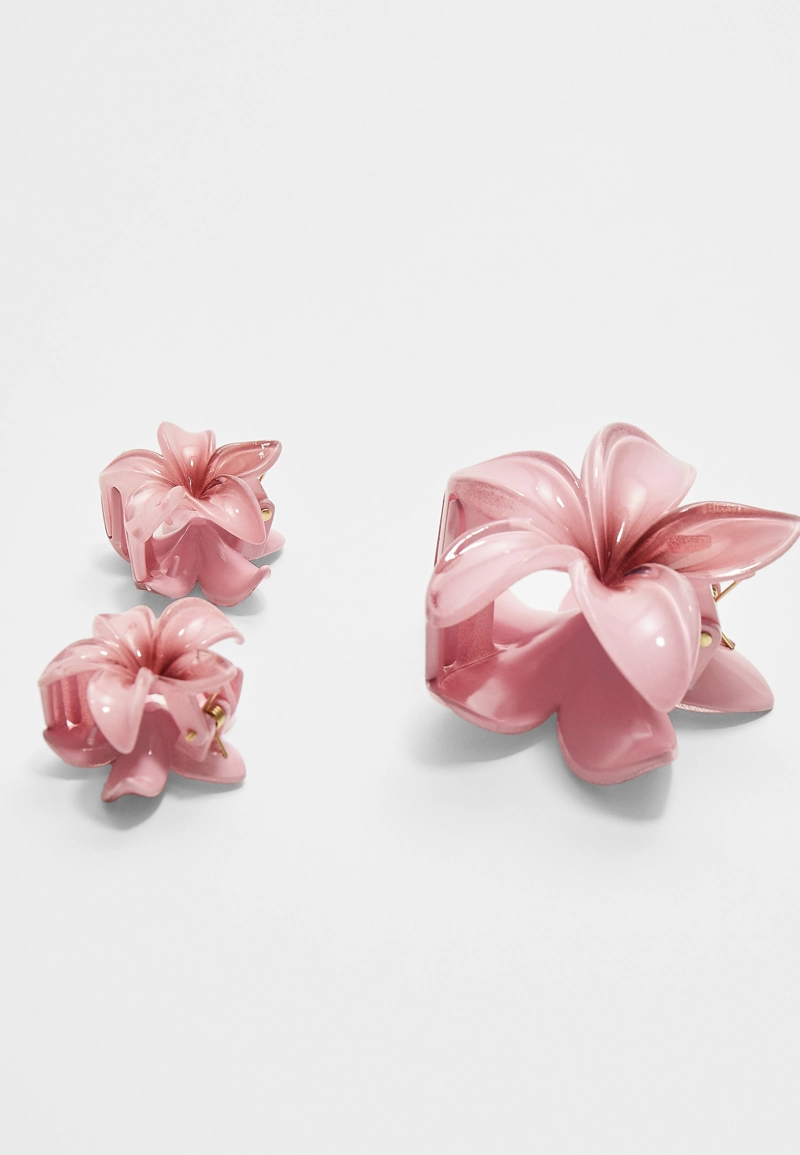 Набор из 3 заколок для волос с деталями “Цветы”