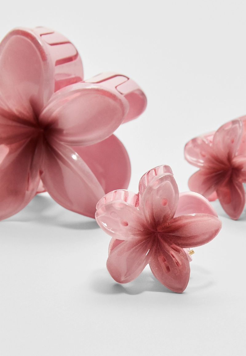 Набор из 3 заколок для волос с деталями “Цветы”