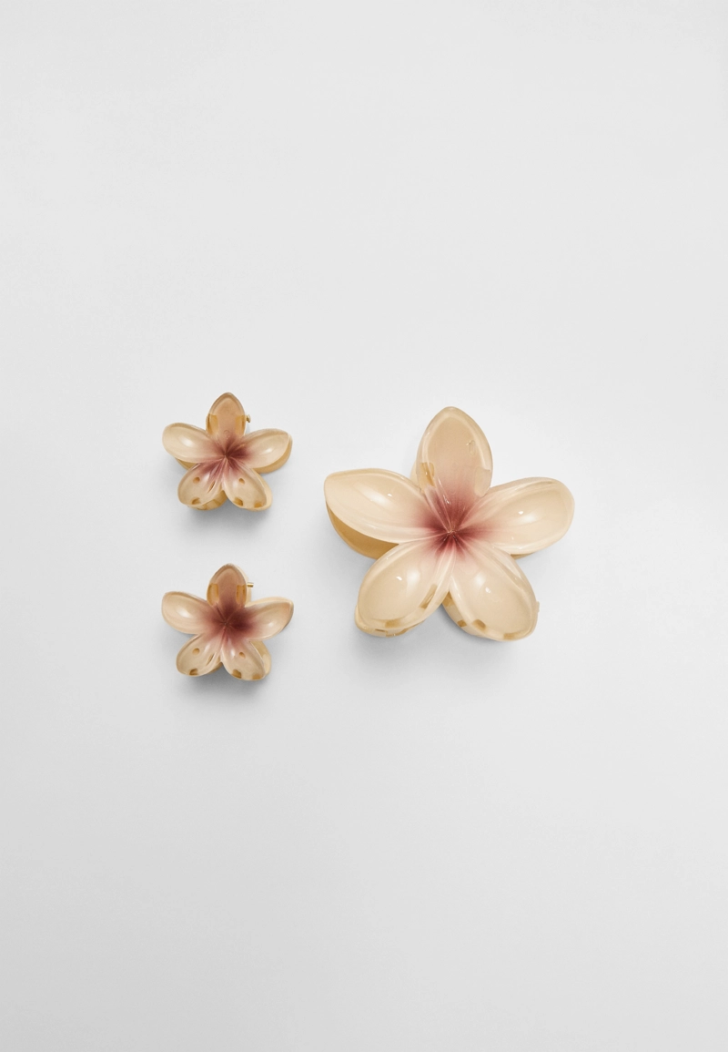 Набор из 3 заколок для волос с деталями “Цветы”