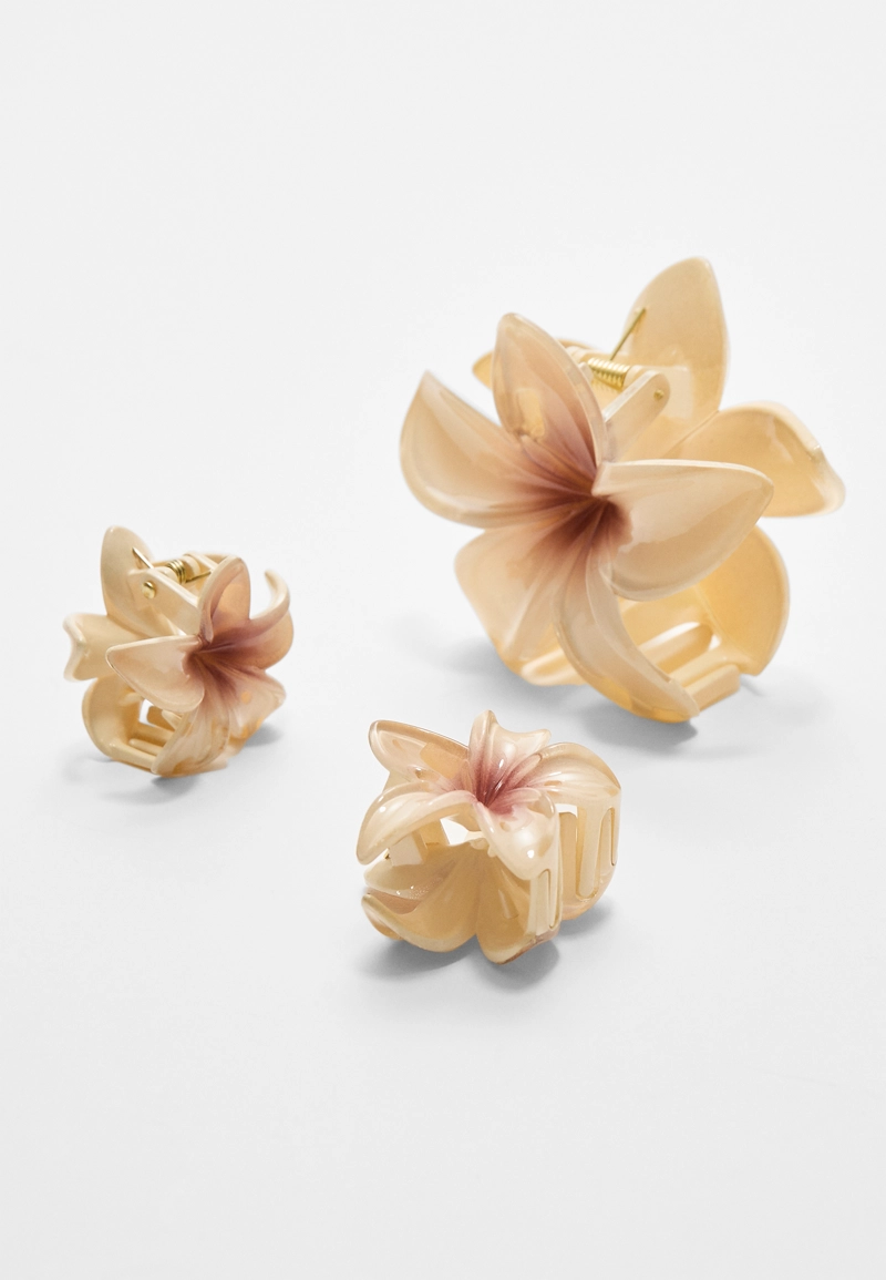 Набор из 3 заколок для волос с деталями “Цветы”