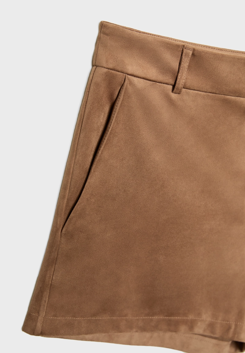 Юбка-шорты мини из искусственной замши