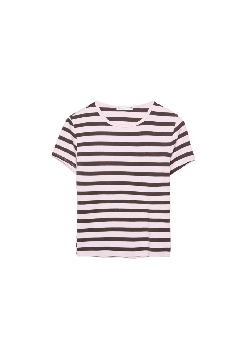 Базовая футболка облегающего кроя в полоску