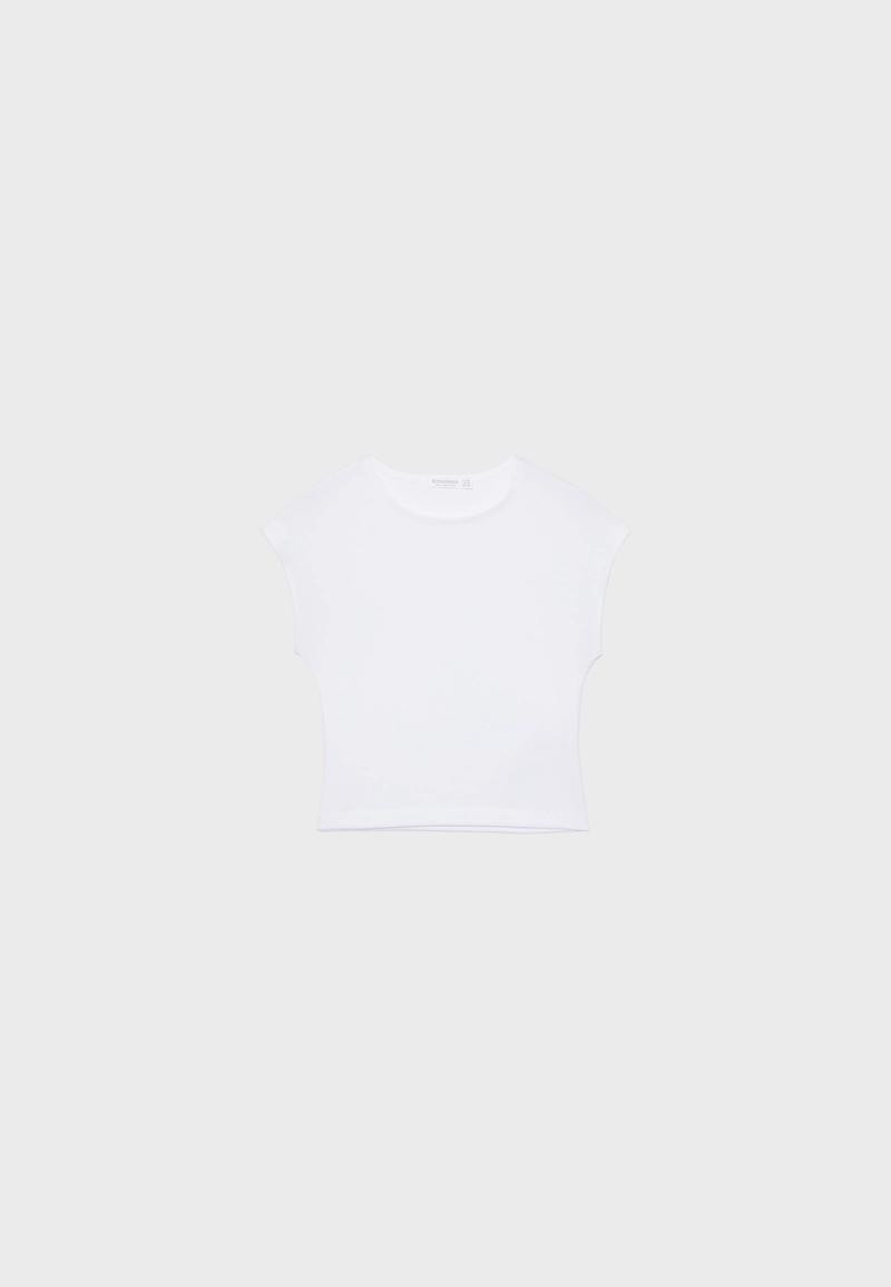 Укороченная базовая футболка в полоску