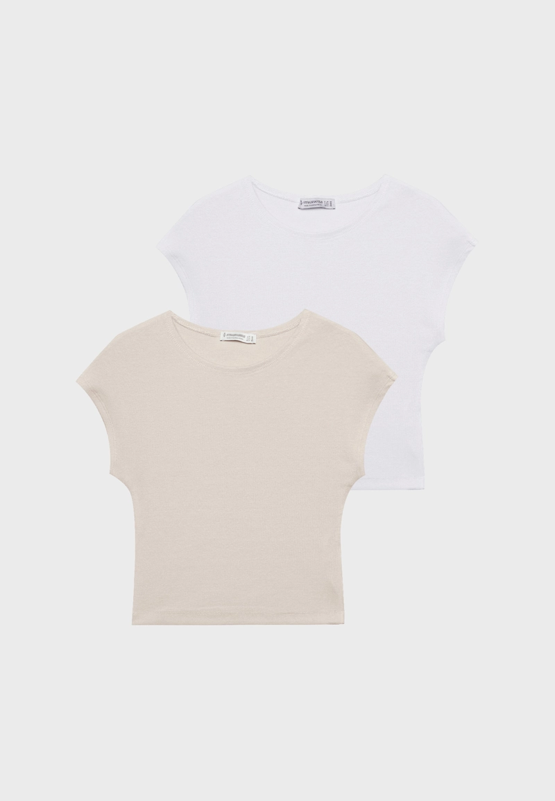 Набор из двух укороченных базовых футболок облегающего кроя