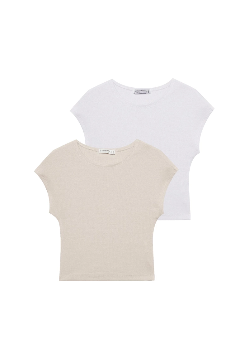 Набор из двух укороченных базовых футболок облегающего кроя