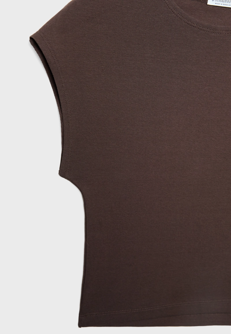 Укороченная базовая футболка в полоску