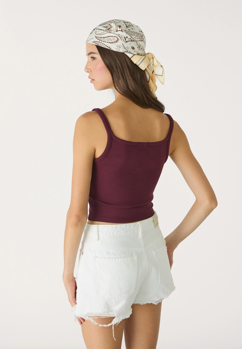 Топ из эластичной ткани на бретелях