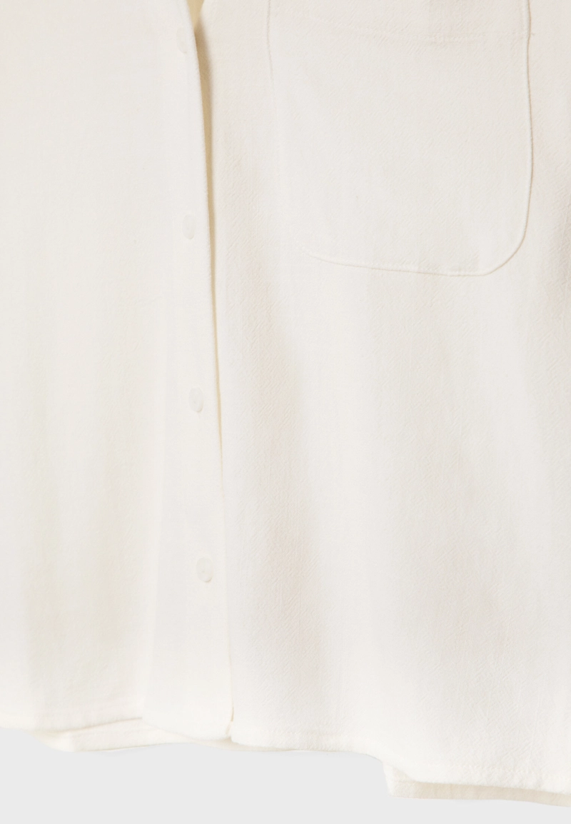 Рубашка из смесового льна с короткими рукавами