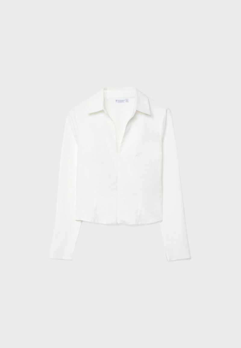 Рубашка из бенгалина с застежкой-молнией