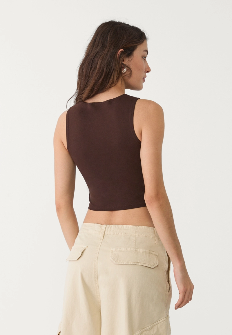 Топ из хлопка без рукавов