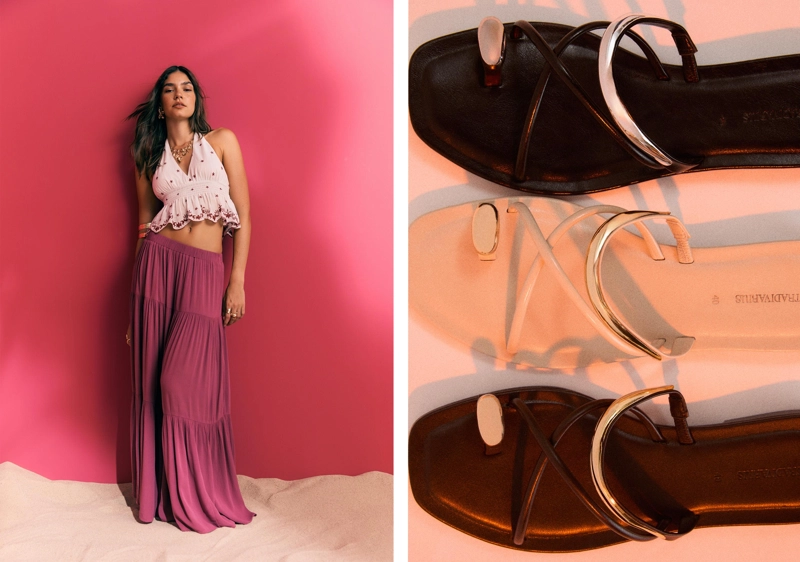 Сандалии с металлической деталью