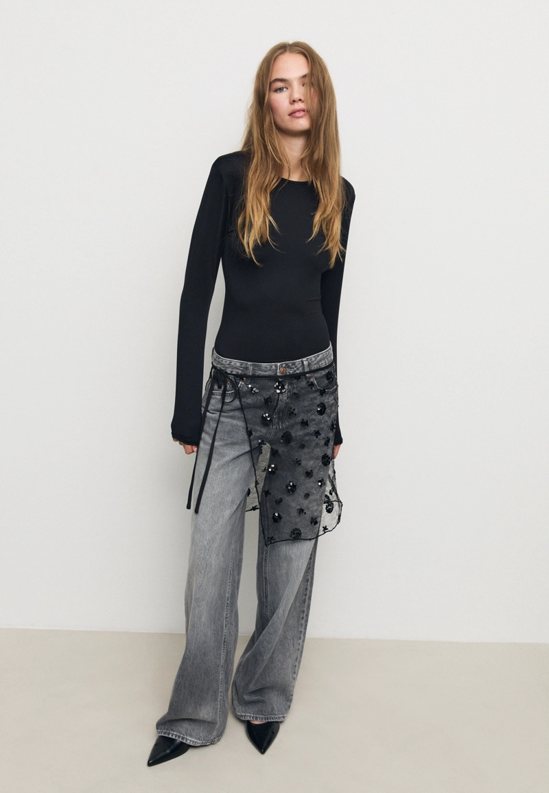 Боди из полиамида с длинным рукавом l06563836