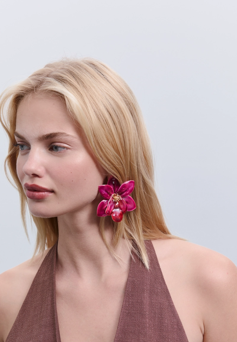 Серьги в виде цветка орхидеи