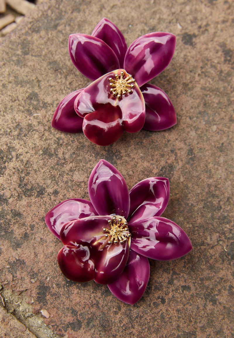 Серьги в виде цветка орхидеи