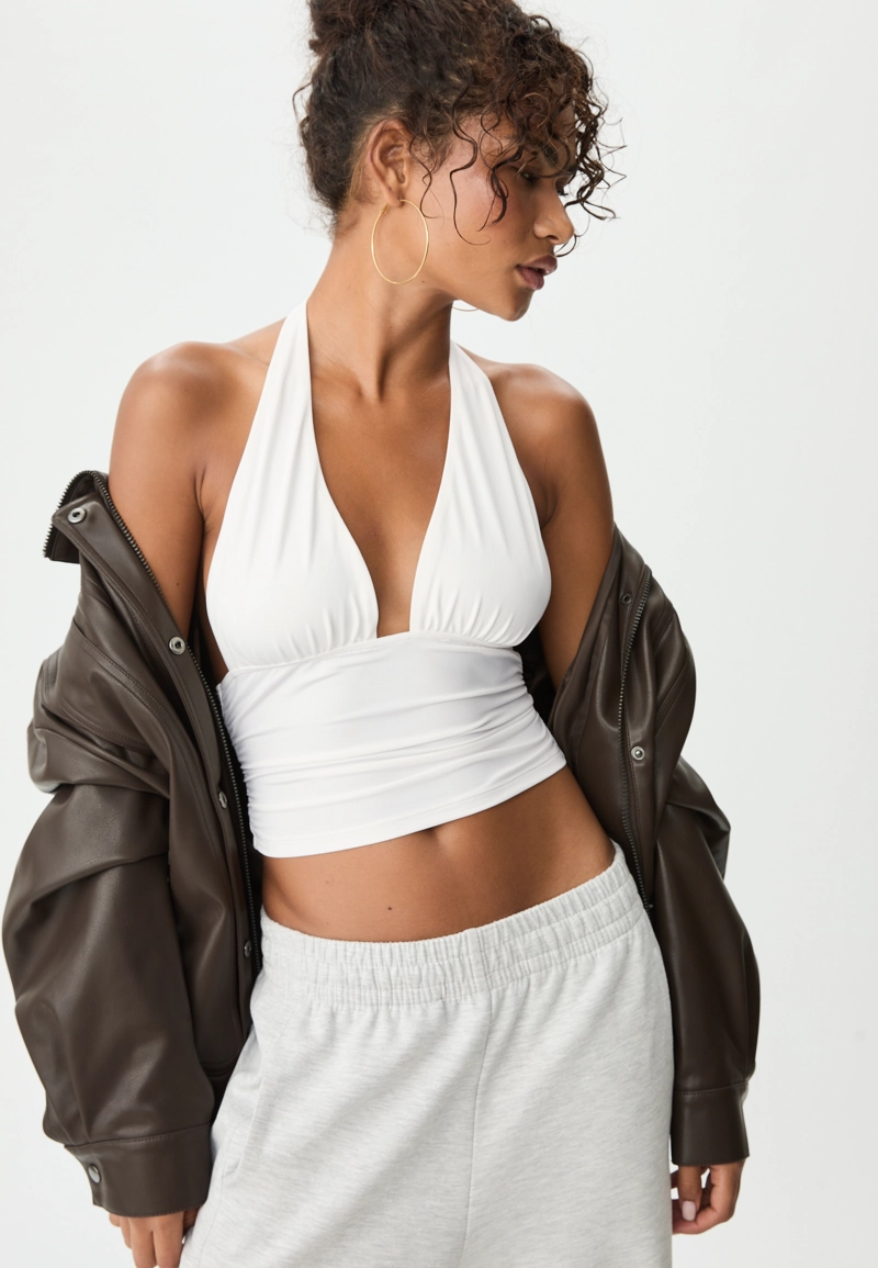 Футболка халтер со сборками