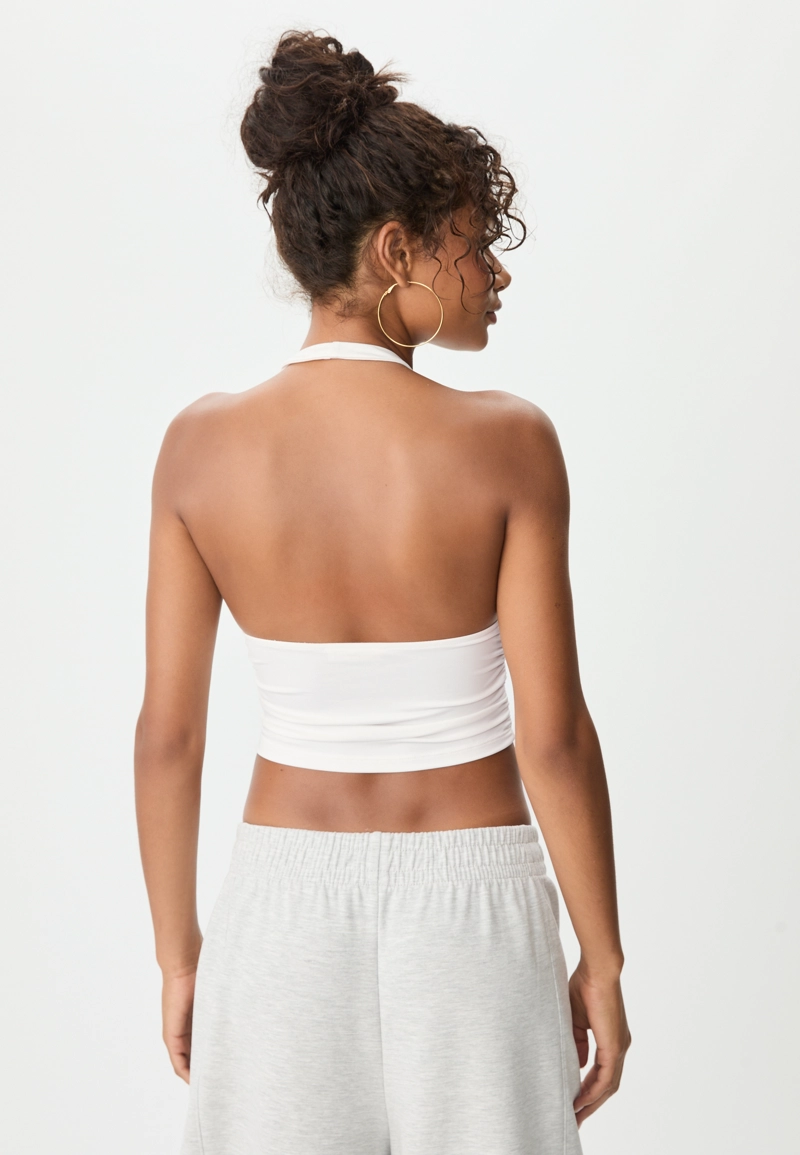 Футболка халтер со сборками