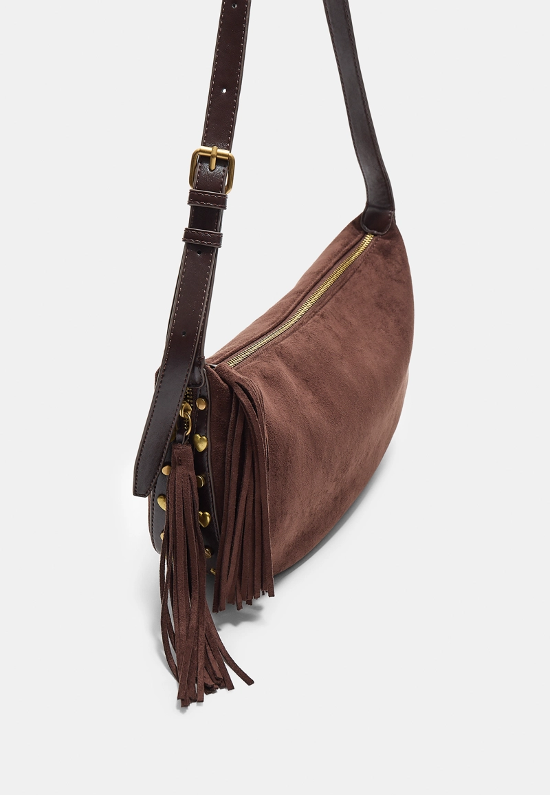 Сумка с бахромой из искусственной замши