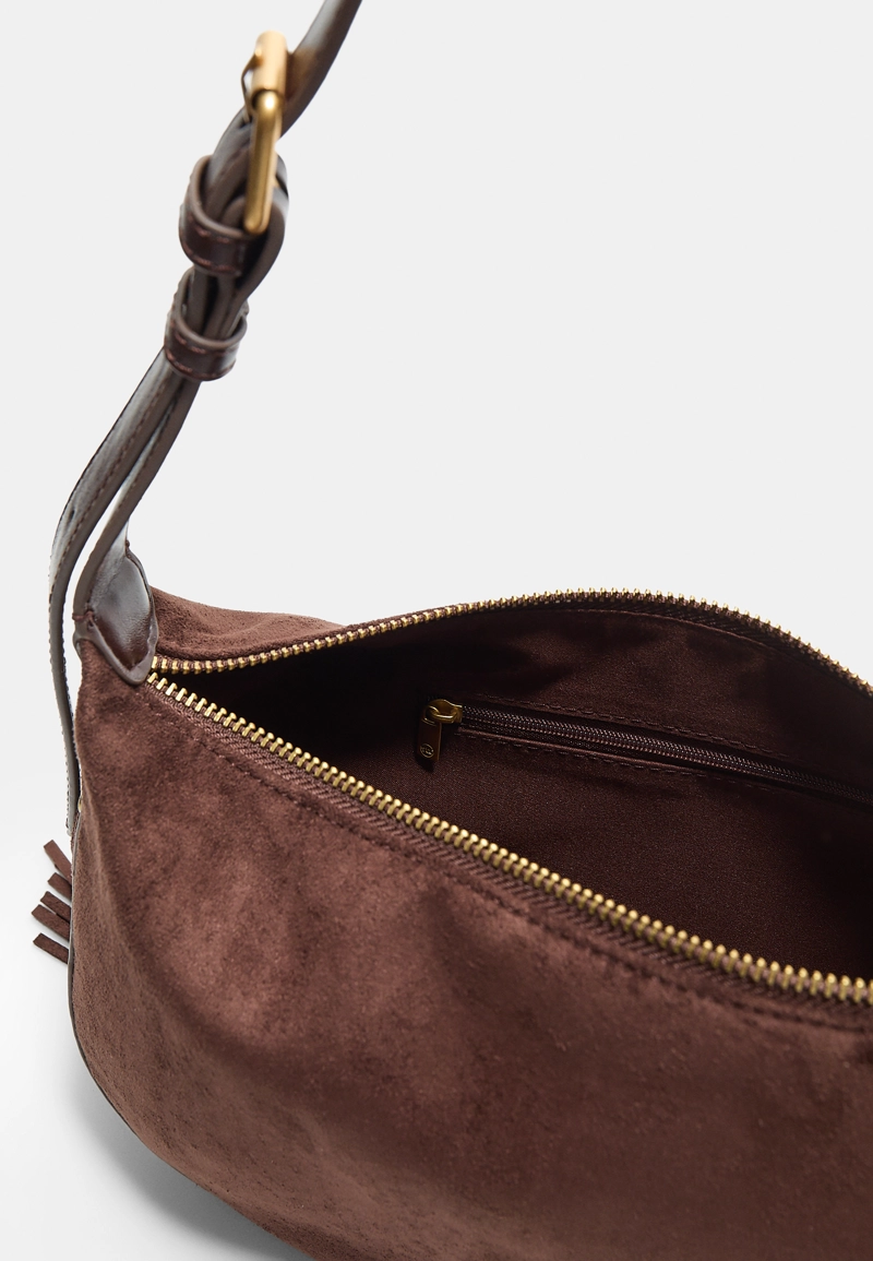 Сумка с бахромой из искусственной замши