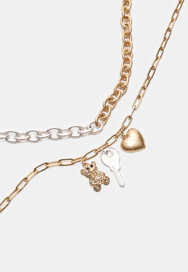 Набор из 2 колье с разными подвесками